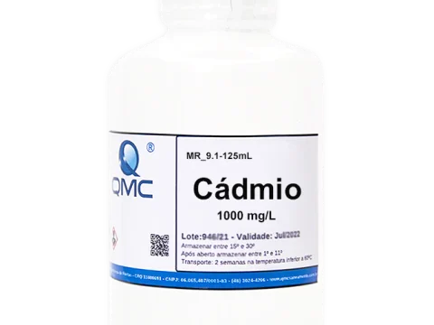 Solução Padrão Cádmio. Concentração: 1000 mg/l.125 ml