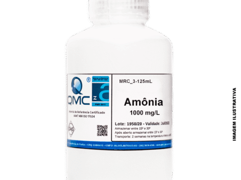 Material de Referência Certificado. MRC Amônia. 1000 mg/l N. 125 mL