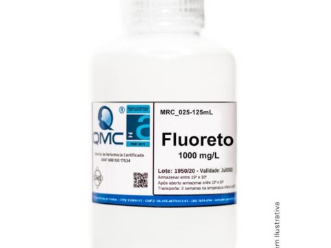 Material de Referência Certificado. MRC Fluoreto. 1000 mg/L F. 125 ml