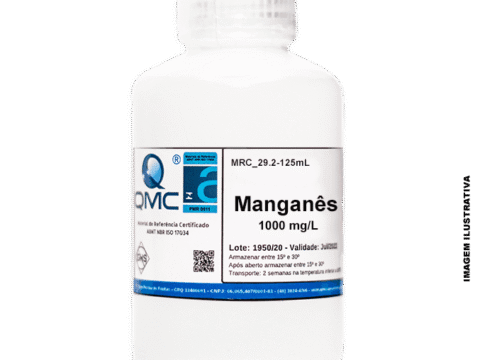 Material de Referência Certificado. MRC Manganês. 1000 mg/L Mn. 125 ml