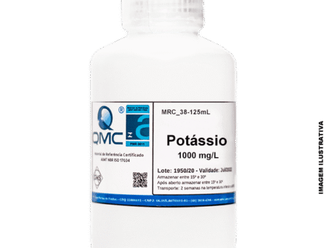 Material de Referência Certificado. MRC Potássio. 1000 mg/L K. 125 ml
