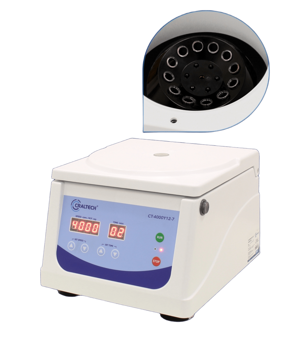 CENTRIFUGA DE BANCADA BIVOLT PARA 12 TUBOS DE 10 A 15ML CRALTECH